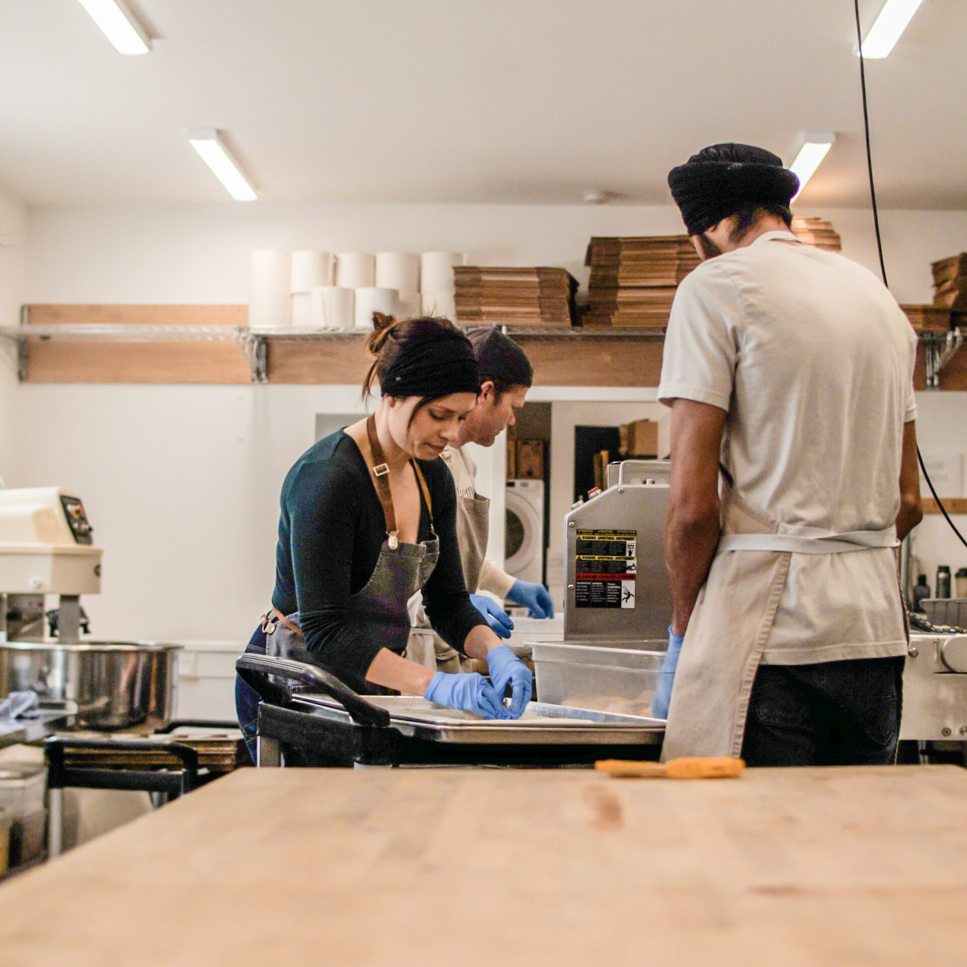 The team at Alkeme making bagels
