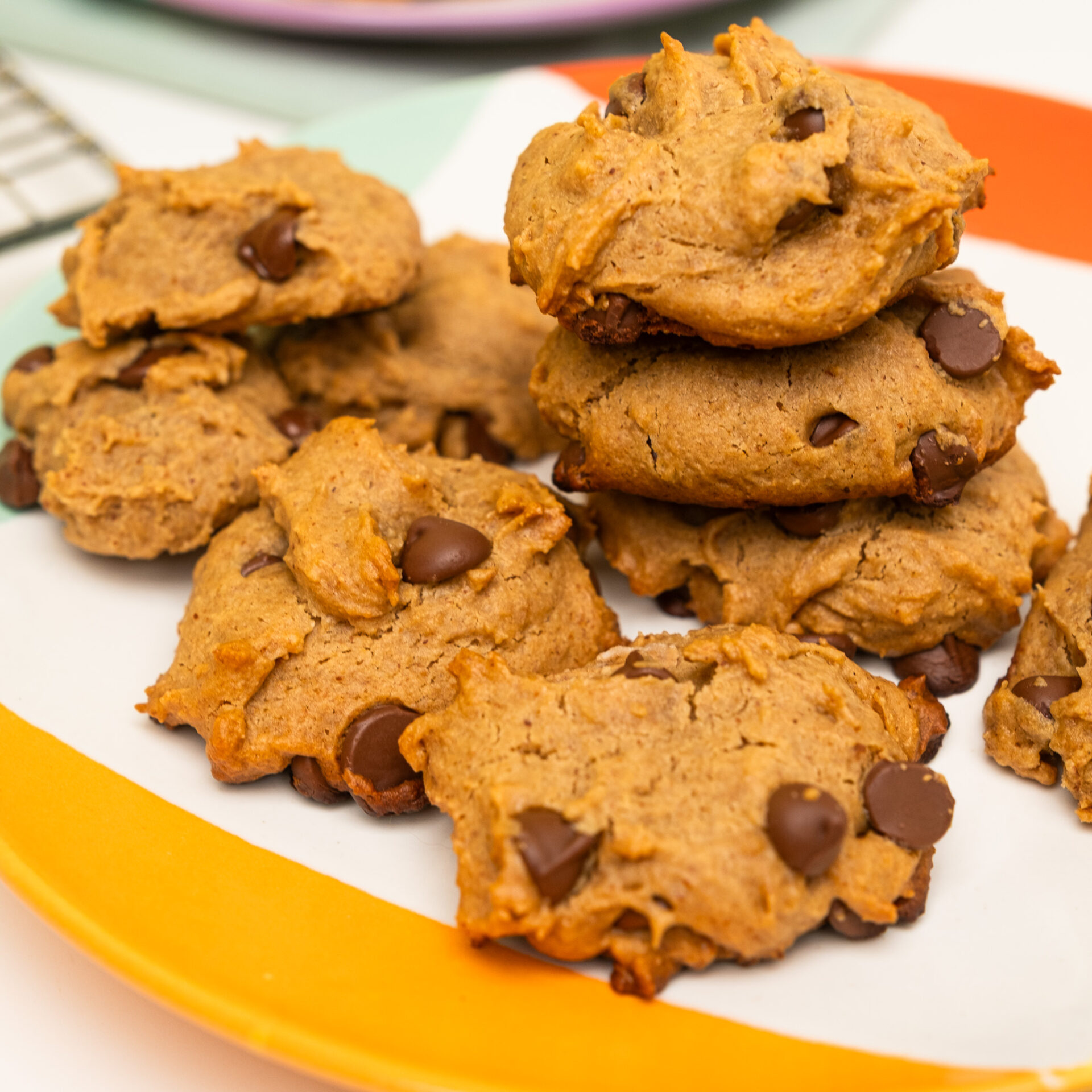 Almond Butter Choc Chip Cookies