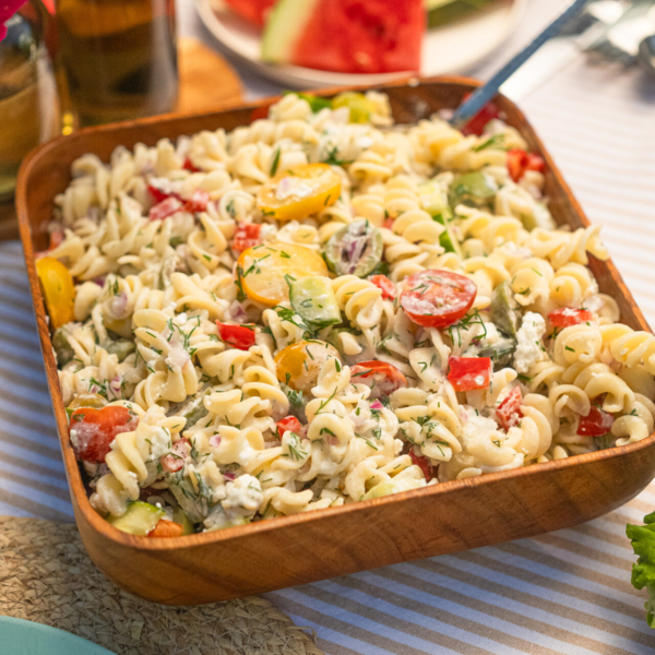 creamy greek pasta salad