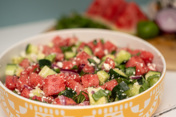Watermelon, Cucumber + Feta Salad